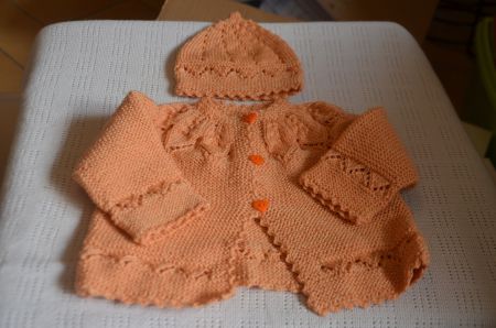 TAILLE 62 - VESTE + MUTZE NEU - HANDARBEIT