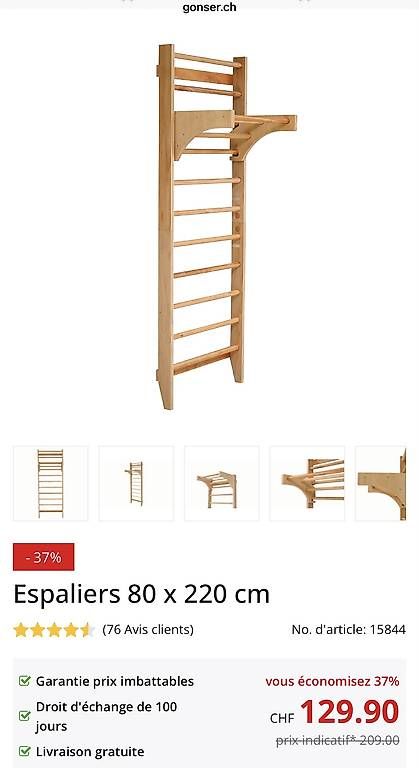 Kletterwände & Klettergriffe: Espalier en bois – Gebraucht aus Châtillens von dako8 1