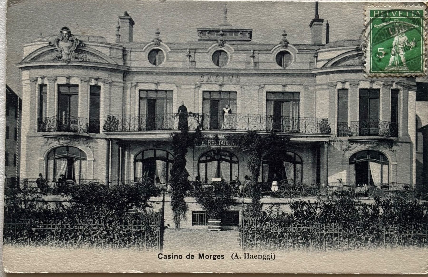 Cartoline postali: Morges, Casino , 1909 – Usato da Frauenfeld venduto da Merk52