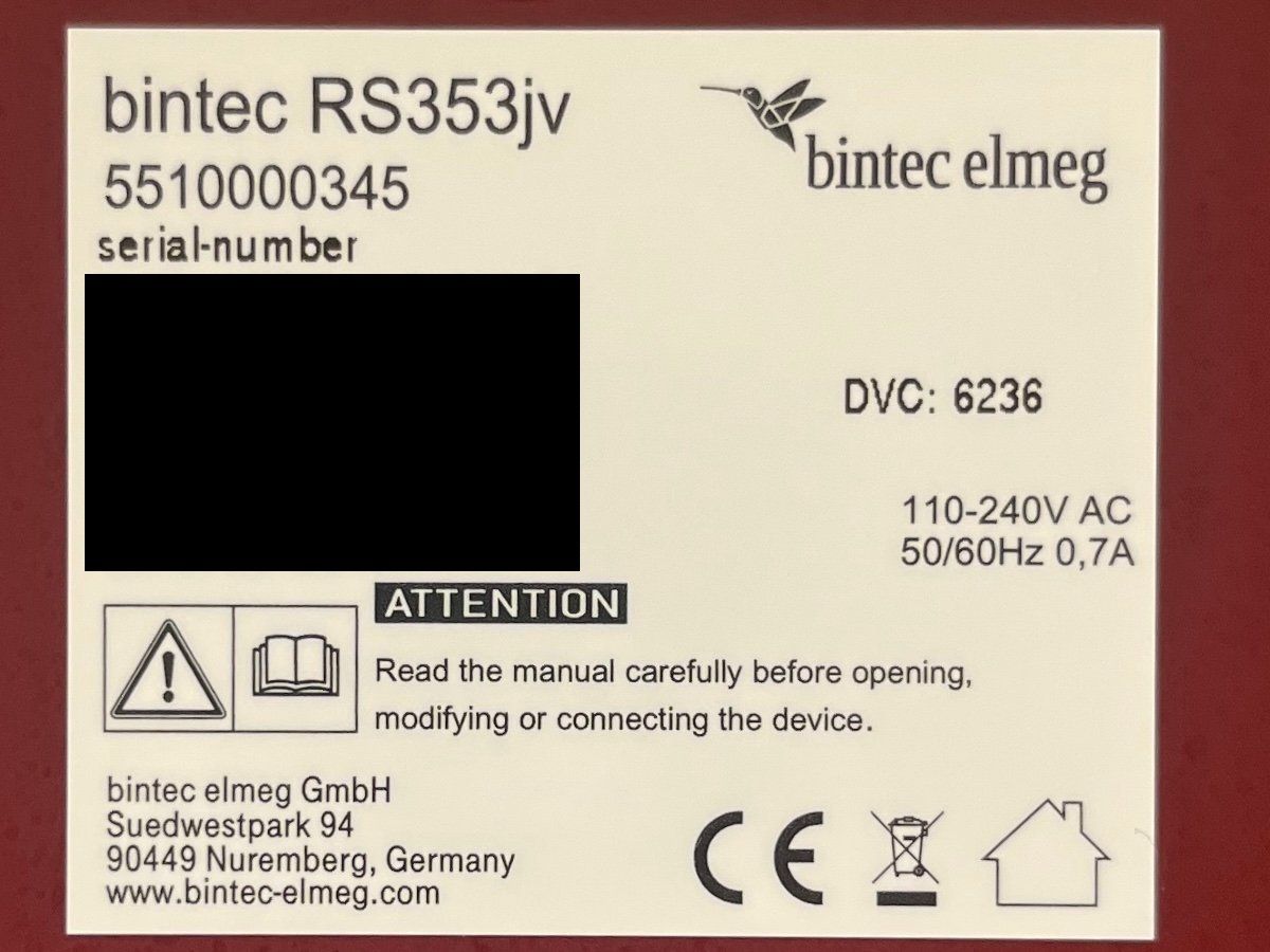 Modem & Router: DSL-Router: bintec RS353jv – Usato da Stäfa venduto da mactrix 2