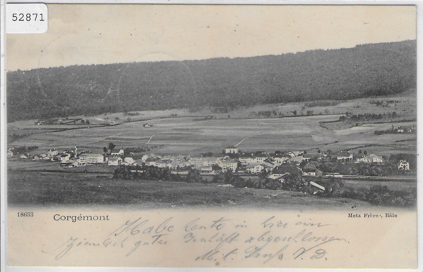 Cartoline postali: Corgemont - Vue generale – Usato da Ettingen venduto da Kartenplanet