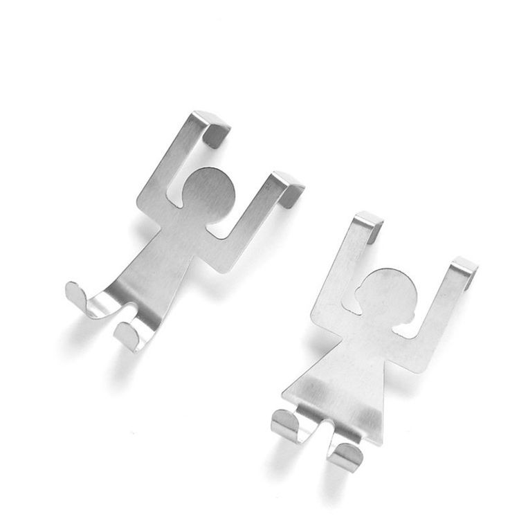 Paar Türgarderoben Aus Aluminium - Satiniert & Modern, 2 Haken Für Bad & Flur