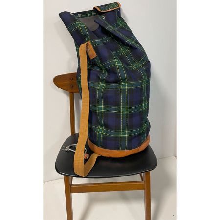 Seesack kariert aus Stoff mit Leder VINTAGE 1960s