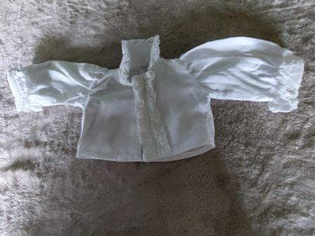 Herziges, sehr altes Puppenschürtzli mit Spitzen,Baumwolle