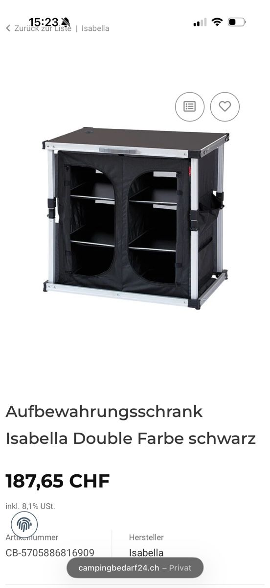 Schränke: Isabella Camping Schrank Wohnwagen oder Wohnmobil – Gebraucht aus Ried-Brig von inf_k7jw 2