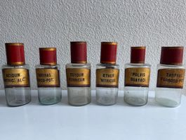 6 Apothekerflaschen Antik