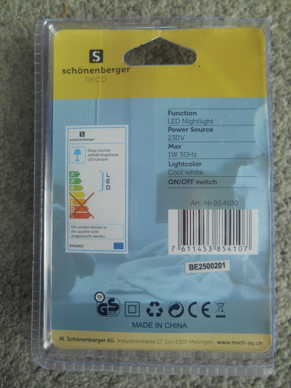 Lampade: LED Nachtlicht, neu – Nuovo e nell'imballaggio originale da Möhlin venduto da bekapame 1