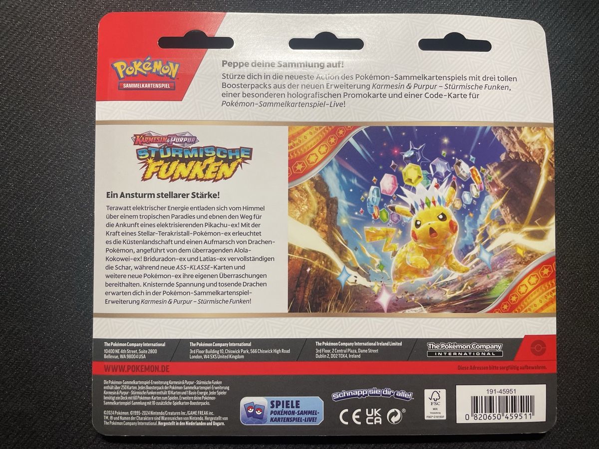 Pokémon Carte collezionabili: Pokemon Surging Sparks 3 Pack Blister DE – Nuovo e nell'imballaggio originale da Wallisellen venduto da Optimalex 1