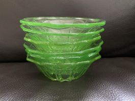 6 Dessertschalen aus Glas, vintage