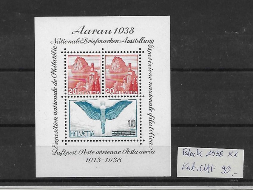 Tutti i francobolli: Block 1938 ** Kat: CHF 90.- – Nuovo (secondo la descrizione) da Basel venduto da Ilp