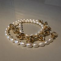 Süsswasser Perlenkette Collier Halskette Kette 50 cm Neu