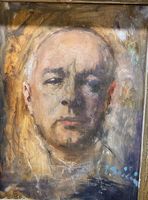 Portrait Gelehrter Uni Acryl/Holz 48 x 38 cm