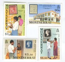 Briefmarken "One Penny Black". Montserrat