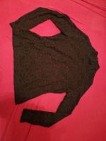 Elegante Bluse aus Spitze, Schwarz,  M