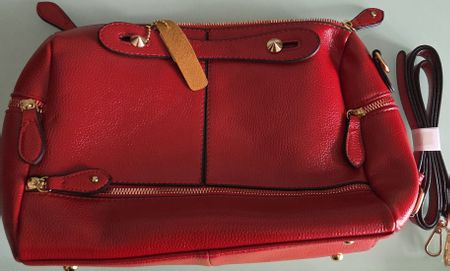 Sac à main rouge en cuir véritable - Élégant et chic