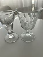 Verre YVERDON signé + Verre étoile fin 1800