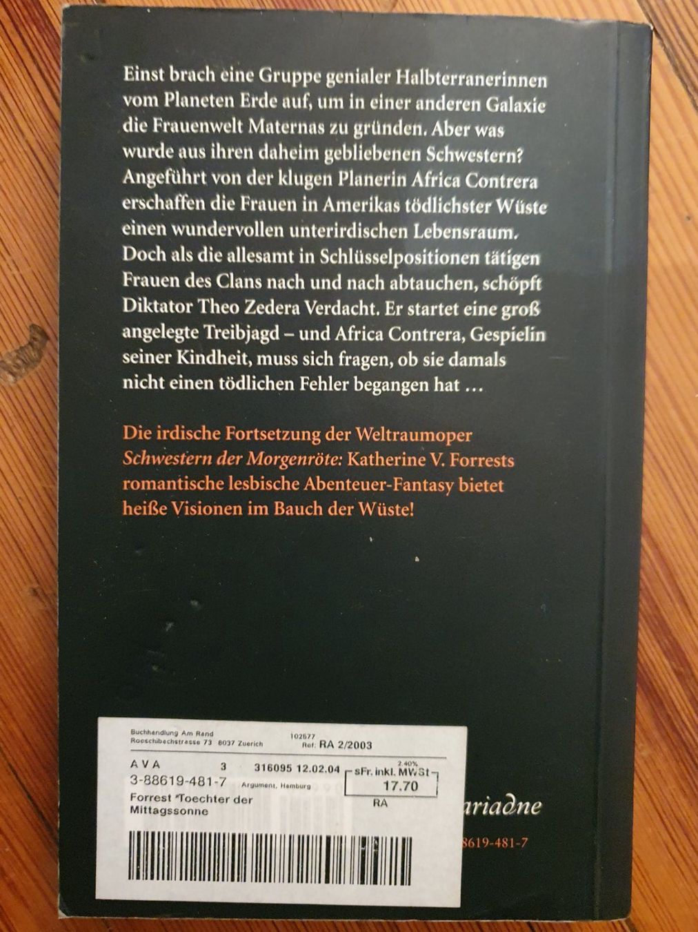 Bücher: Töchter der Mittagssonne - K.V. Forrest – Gebraucht aus zürich von tachilina 1