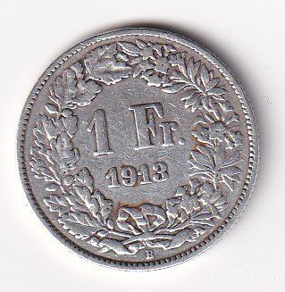 Tutti le monete: Schweiz 1 Franken 1913 rar – Usato da Neuchâtel venduto da karlpierrino