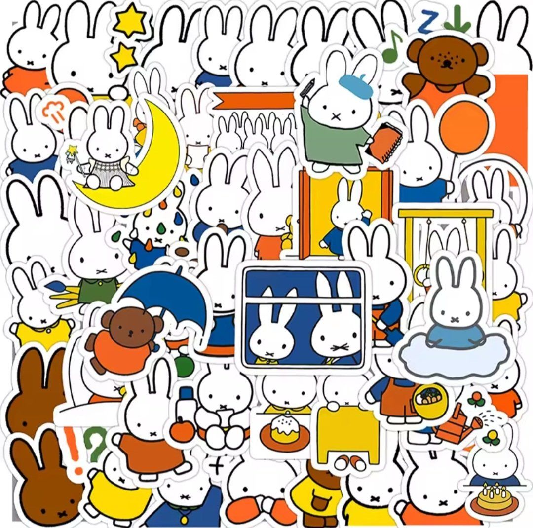 Aufkleber: 50 kleine Aufkleber Sticker - Miffy – Neu und originalverpackt aus Basel von Kunterbunt12