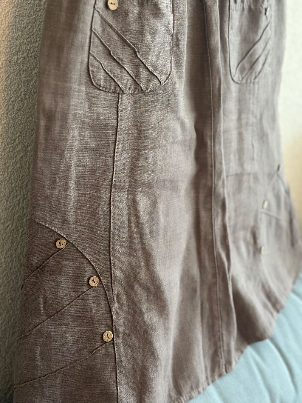 Gonne: Leinen Rock taupe S – Usato da Rothenburg venduto da wer_g9fd 1