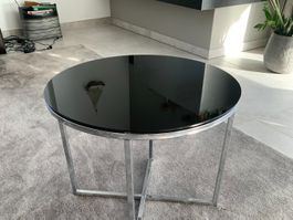 Schicker, runder Beistelltisch mit Glasplatte, neuwertig!