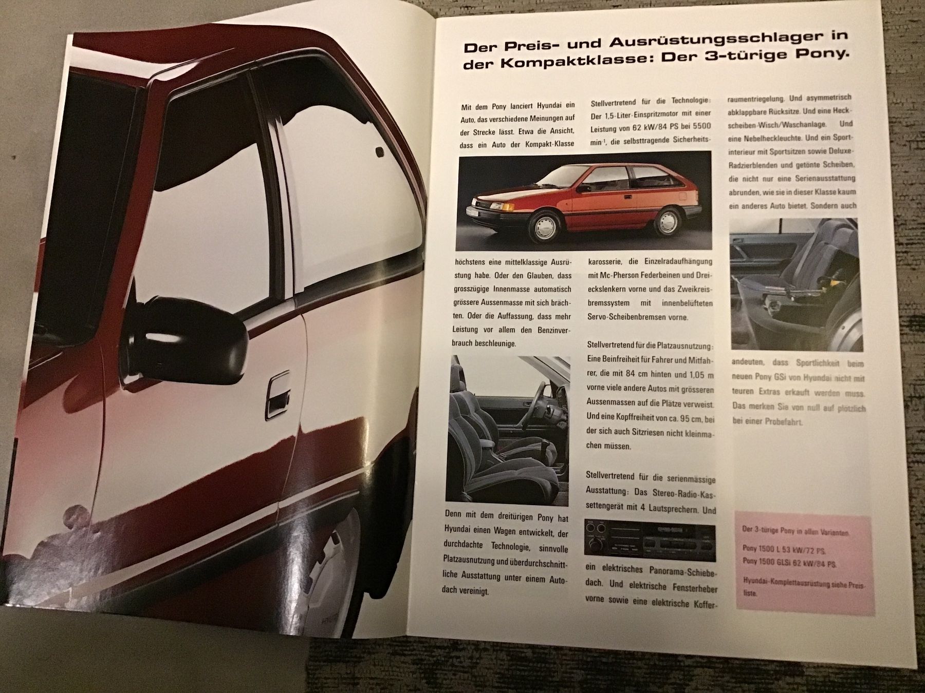 Hyundai Documenti: Hyundai Programm Verkaufsprospekt 20 Seiten, 1990 – Usato da Scherzingen venduto da Starseller62 1