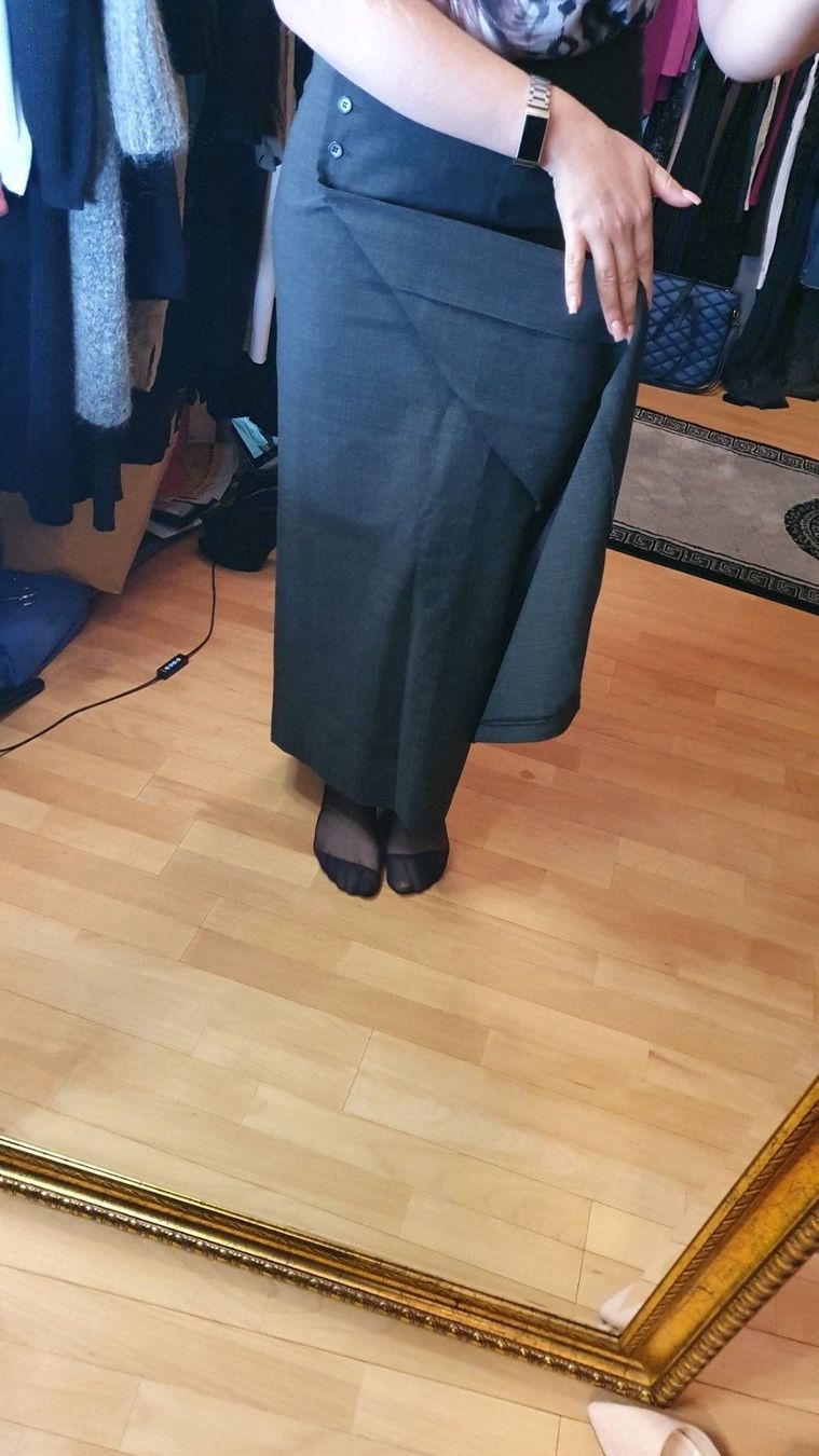 Gonne: Eleganter vintage maxirock, Gr. 38, grau – Usato da Wald ZH venduto da CapLux 3