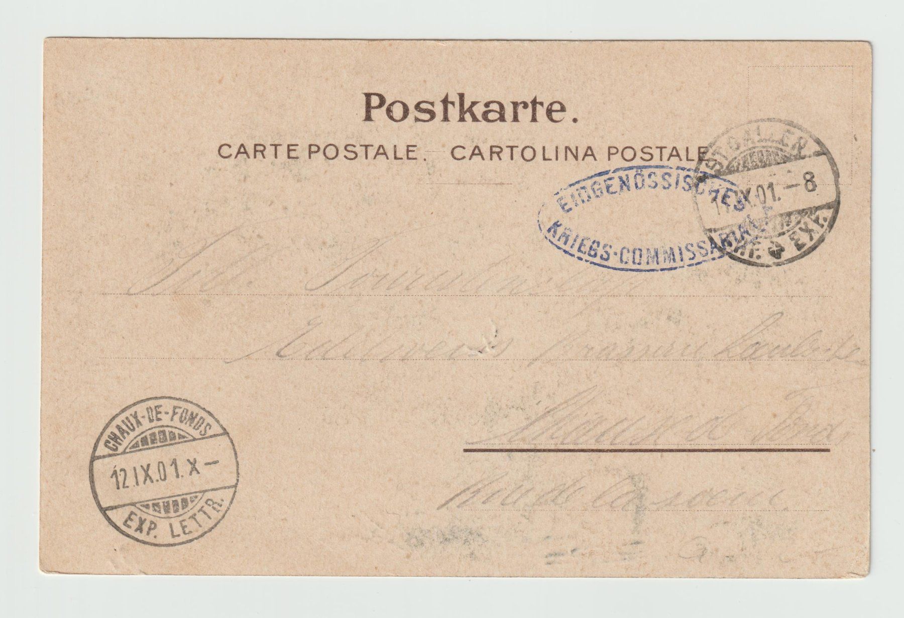 Cartoline postali: PK Kaserne St. Gallen – Usato da Siebnen venduto da Fstaehli 1
