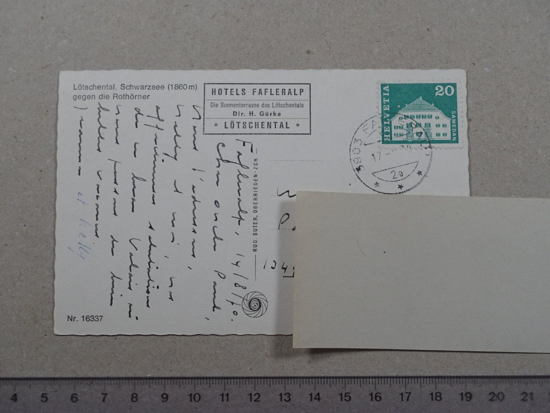 Cartoline postali: Lötschental, Schwarzsee, 1970 – Usato da Lenzburg venduto da fh1 1