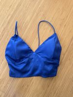 Satin Top blau elegant S/M