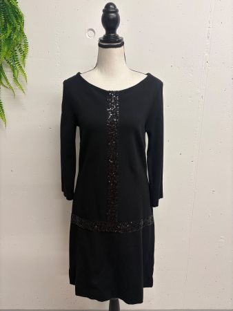 Ana Alcazar Kleid schwarz mit Pailletten Gr. 34 Jersey