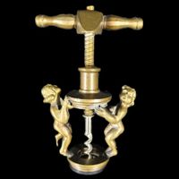🍷Antiker Bronze-Korkenzieher mit Engelsfiguren – Rarität!👼