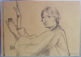 Bleistiftzeichnung, L. Herrmann (I), 23.3 x 16 cm