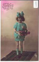1. April - Mädchen mit Fischkorb - coloriert