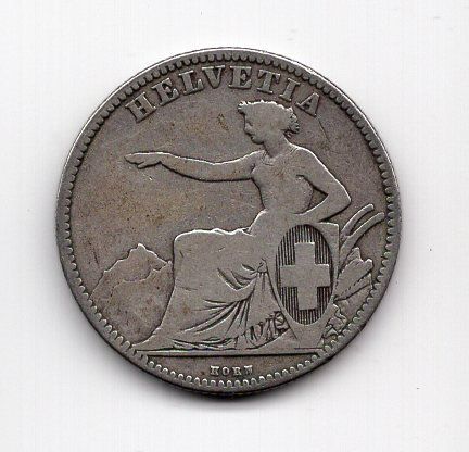 Tutti le monete: (1391) Schweiz, 2 Franken 1860, ss+ – Usato da Rüthi (Rheintal) venduto da erdnuessli1 1