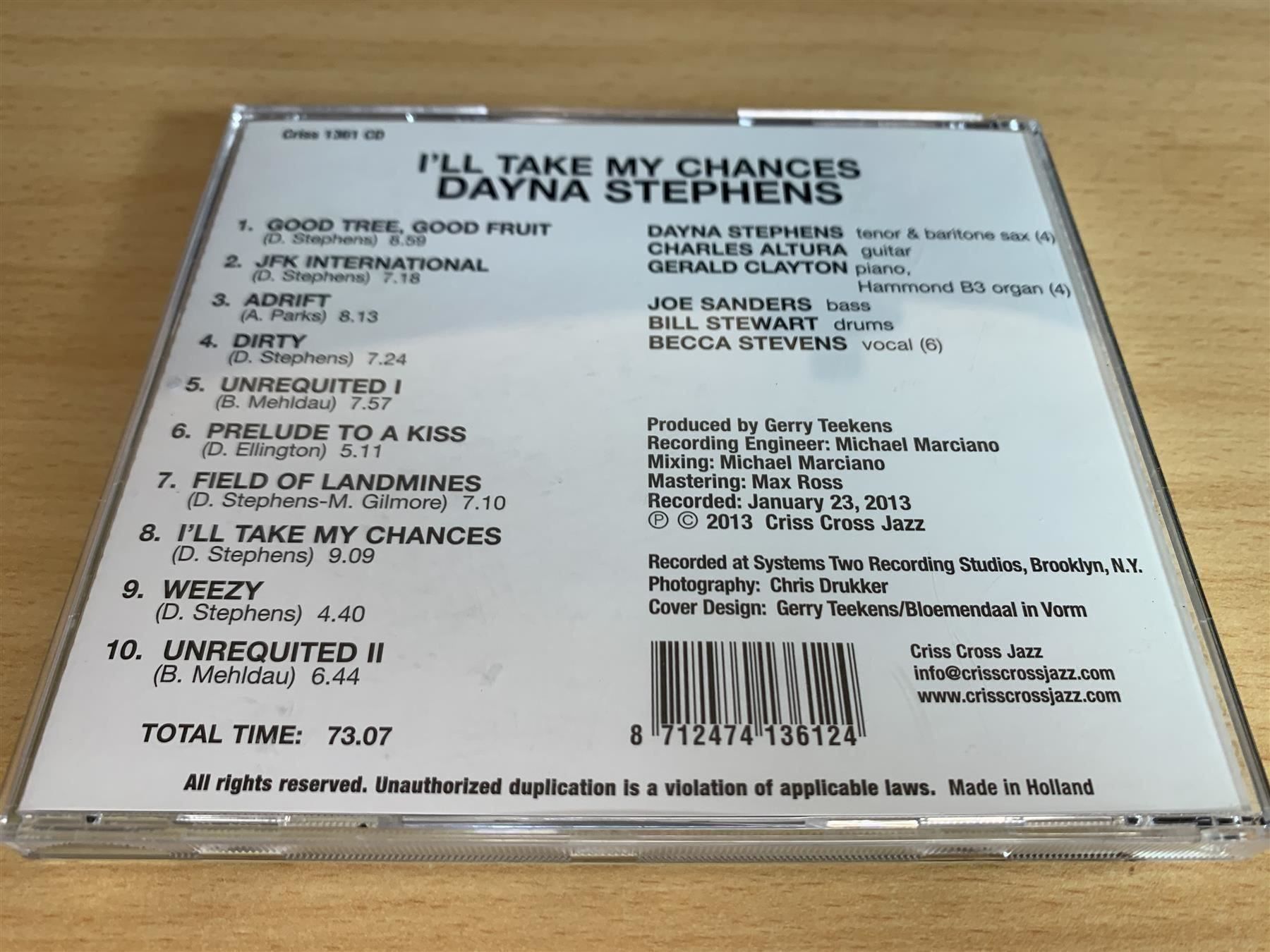 CDs: Dayna Stephens – I'll Take My Chances – D'occasion à Rikon im Tösstal par Alpenmutz 1
