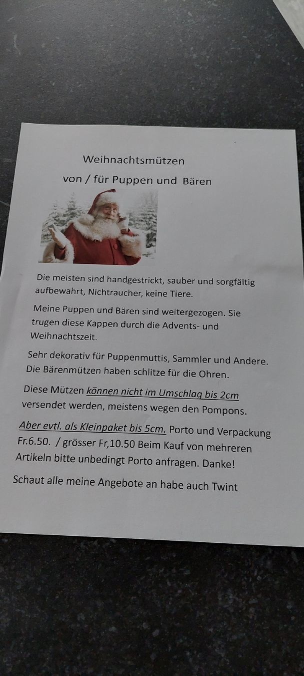 Tutte le decorazioni: Deko Weihnachts Puppenmütze  – Nuovo (secondo la descrizione) da Muri AG venduto da nindo1 1