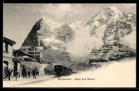 Cartoline postali: Wengernalp, Ortspartie mit Bergbahn, Eig – Usato da Berlin venduto da bartko-reher