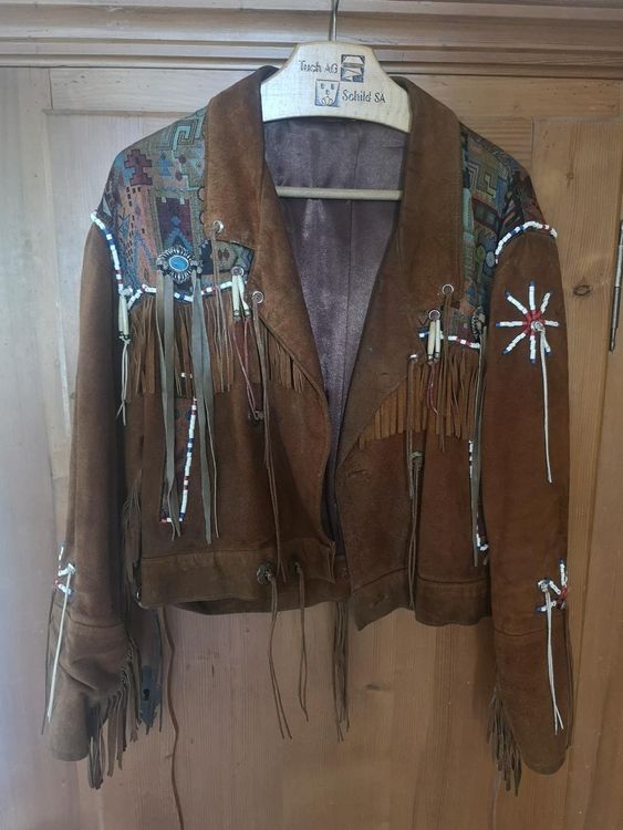 Lederjacke Fransenjacke Wildlederjacke Braun Bikerjacke Cowboyjacke