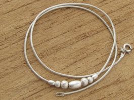 Vintage Schlangen Kette Collier Silber 925 mit Kugeln