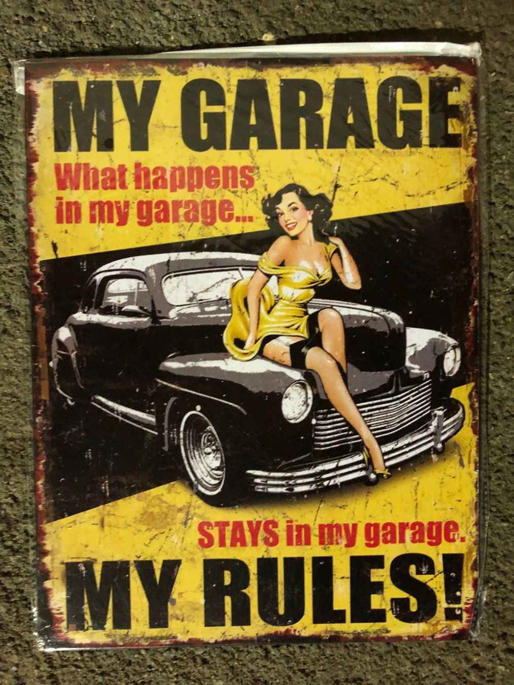 Insegne: My garage my rules hot rod pin up oldtimer classic – Nuovo (secondo la descrizione) da Reinach AG venduto da rares75