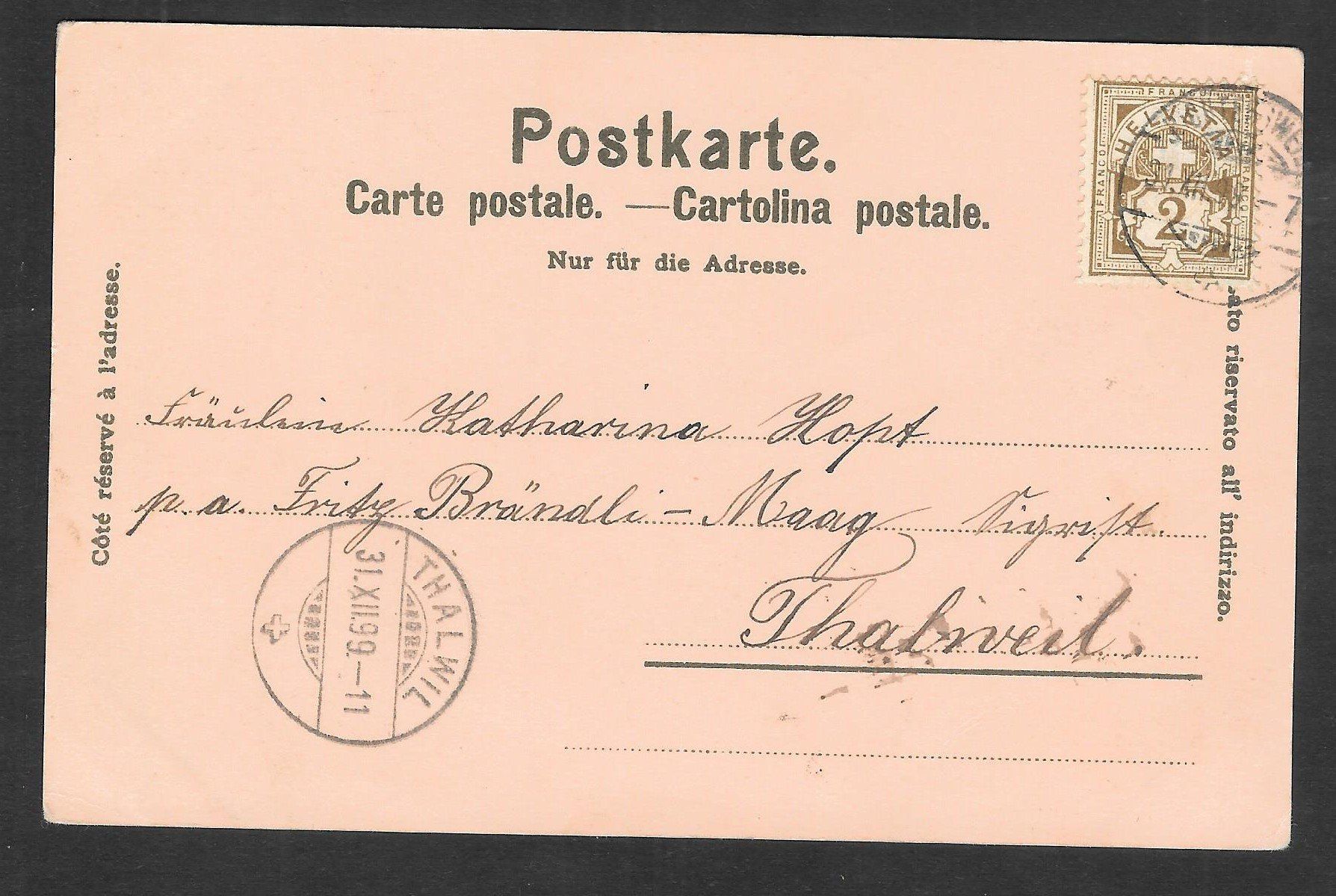 Cartoline postali: Richterswil Lithografie Dampfschifflände etc. – Usato da Olten venduto da clotaldi 1