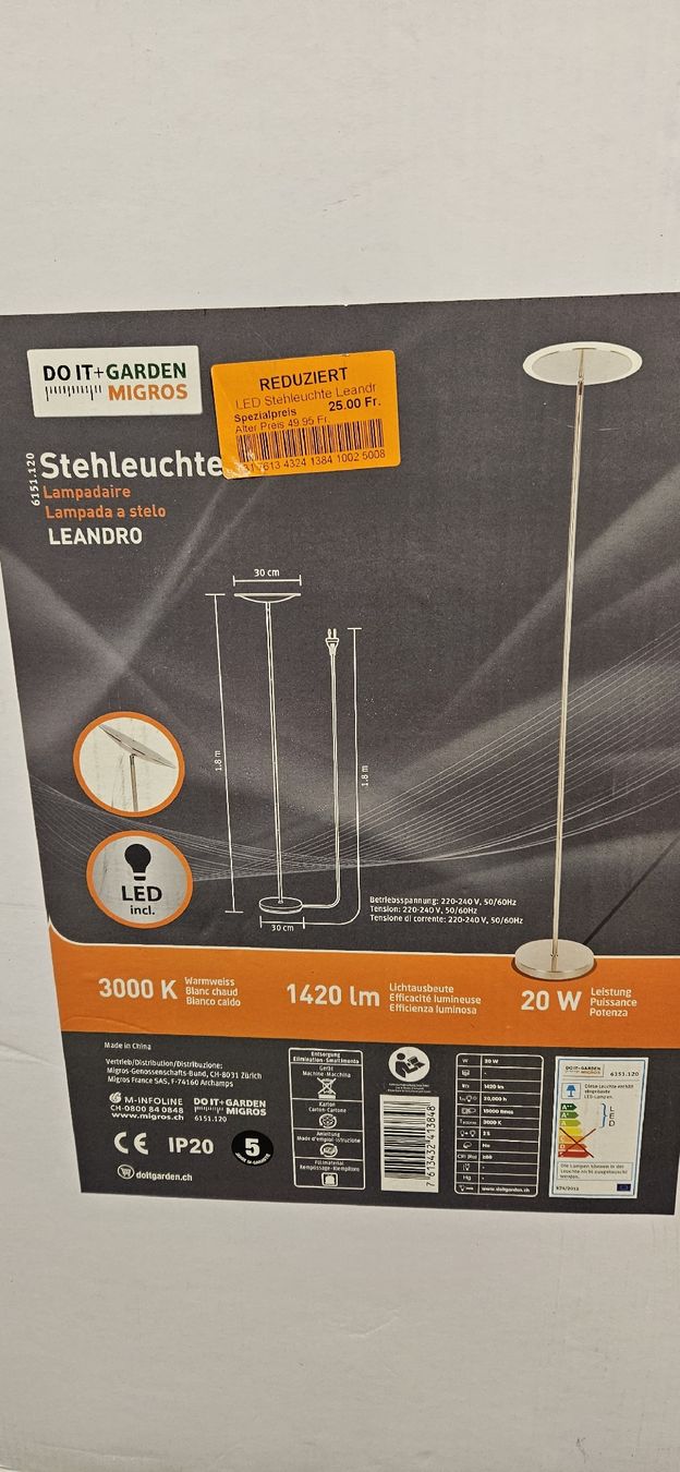 Micasa Lampade: Stehlampe Leandro neu, NP 50.- – Nuovo (secondo la descrizione) da Baden venduto da Boomer76