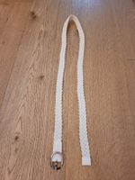Geflochtener Damengürtel, creme-weiss, 110 cm
