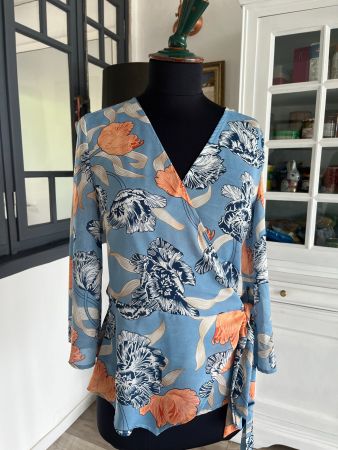 Blouse cache-coeur  BLUE VANILLA M