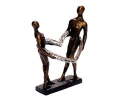 Skulptur Herz Kunststein Abstrakte Kunst-Figur Bronze Figur