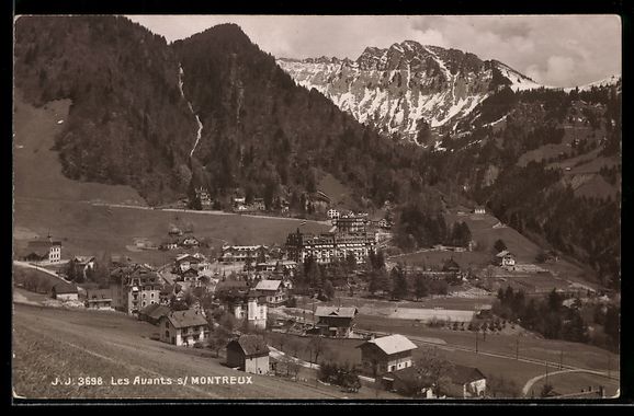 Cartoline postali: AK Les Avants, Panorama mit Hotel – Usato da Berlin venduto da bartko-reher