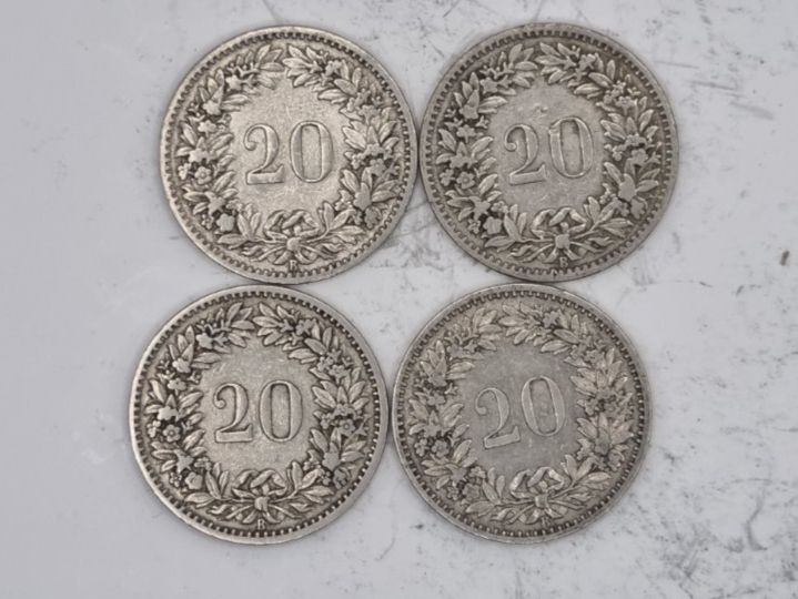 Tutti le monete: 20 rappen 1900 Lot 4 Stück – Usato da Bure venduto da chap981 1
