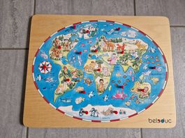 Holzpuzzle Weltkarte