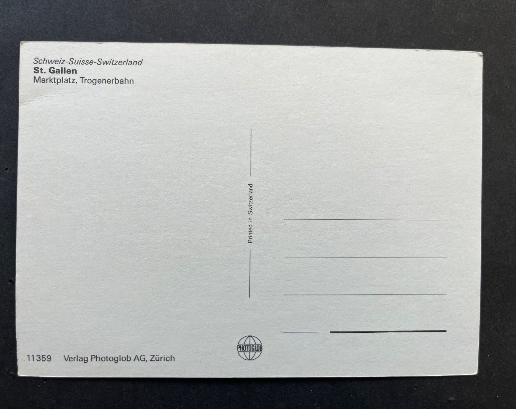 Cartoline postali: St. Gallen Marktplatz, Trogenerbahn, Oldtimer Autos – Usato da Ostermundigen venduto da DaxKarten-75 1
